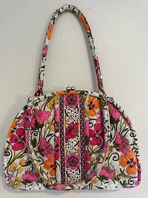 Vera Bradley Quilted Floral Eloise Kiss Lock Handbag Purse Excellent Condition • $8.75