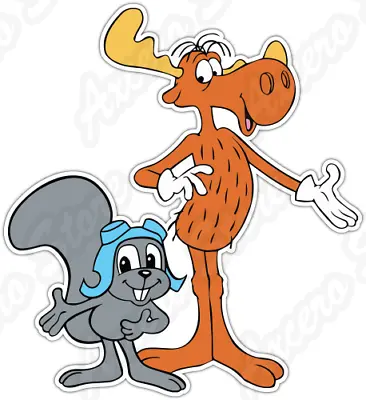 Rocky Bullwinkle Moose Flying Squirrel Car Bumper Vinyl Sticker Decal 4 X5  • $3.85