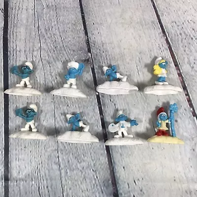 8 Smurf Plastic Toy Figures Cake Toppers 2017 Peyo McDonalds Smurfette Chef • $13.99