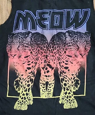 I LOVE H81 Tank Top T-Shirt Women’s Sz Medium Meow Cheetah Tee • $18