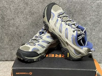 Merrell Moab Ventilator Aluminum Marlin J06018 Hiking Shoes Womens Size 6 W Blue • $35.99