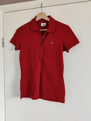 £15 • Buy Lacoste Women’s Red Polo Shirt Size 38