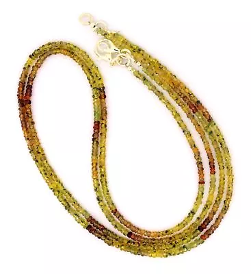 Natural Gem Multi Sapphire 3 Mm Size Faceted Rondelle Beads Necklace 17  • $48.91