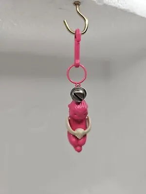 Vintage 80s Bell Charm Clip On Pink Otter • $10