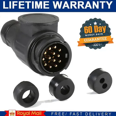 13 Pin Trailer Caravan Plug 12V Towing Connector Caravans Socket Euro Plug UK • £6.25