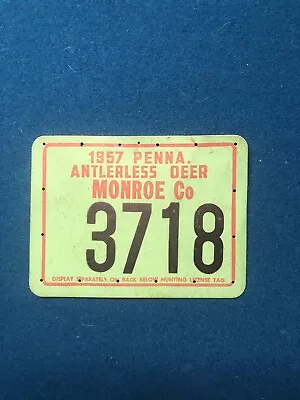 1957 PA Pennsylvania Antlerless Deer Hunting License County Monroe • $20