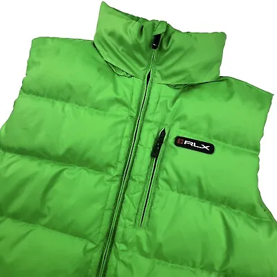 Ralph Lauren RLX Puffer Vest Green Down & Feather Warm Winter Jacket Men's XL • $69.95