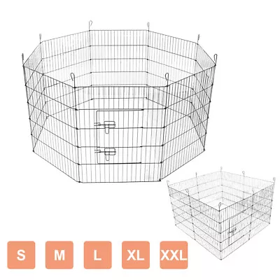 £50.95 • Buy Pet Dog Pen Puppy Rabbit Foldable Playpen 8 Panel Enclosure Run Cage 24 -48 
