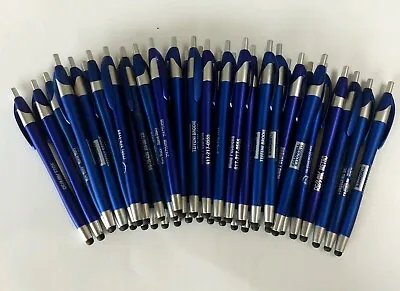30ct Lot Misprint Retractable Click Pens W/Stylus: BLUE Javalina/Javelin/Cirrus • $17.99