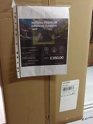 Four Berth Inflatable Tent. Brand New Still In Box. By Halford`s Premier. • £195