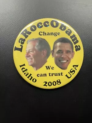 2008 Obama & LaRocco- Idaho Coattail 3” Cello Jugate Picture Campaign Button • $11.98