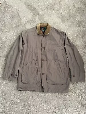 Rare J CREW Barn Jacket Men’s L Chore Coat 90s Vintage Khaki Plaid Flannel Lined • $28