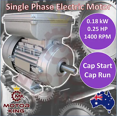 0.18kw 0.25HP Single-Phase 1400rpm Electric Motor REVERSIBLE 240v B3 4 Pole CSCR • $129