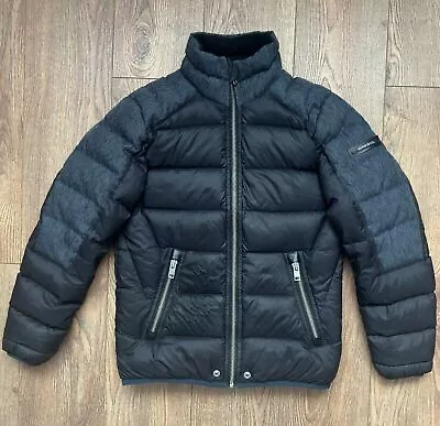 Diesel Down Puffer Jacket Black Gray Size S-M Casual Clothing Luxury Brand • £131.99