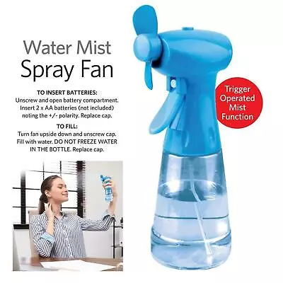 Portable Mini Water Spray Fan Handheld Mist Bottle Outdoor Travel Cooling SALE • £6.54