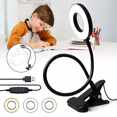 48LED USB Clip On Flexible Desk Lamp Dimmable Memory Bed Read Table Study 360° • £10.90