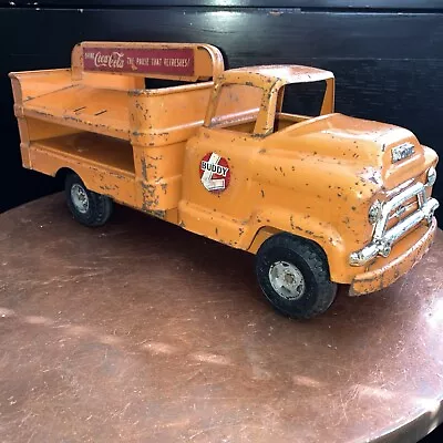 VINTAGE BUDDY L GMC COCA-COLA COKE TRUCK RARE ORANGE PAINT ALL ORIGINAL 1950’s • $199.99