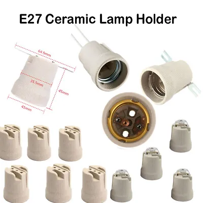 Bulb Holder E27 Ceramic Lamp Holder  Vintage Lamp Holder Base Pendant Socket UK • £3.03