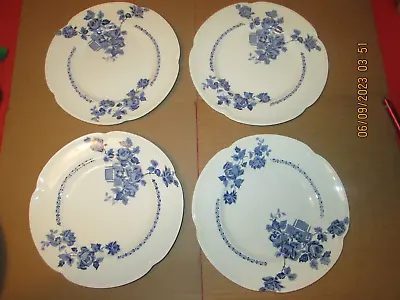 $9.99 • Buy Vintage Johnson Bros England 9  Luncheon Plates Blue Roses