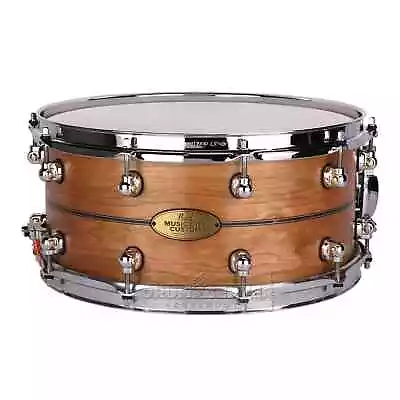 Used Pearl Music City Custom Solid Cherry 14x6.5 Snare Drum Natural W/Kingwood • $879.99