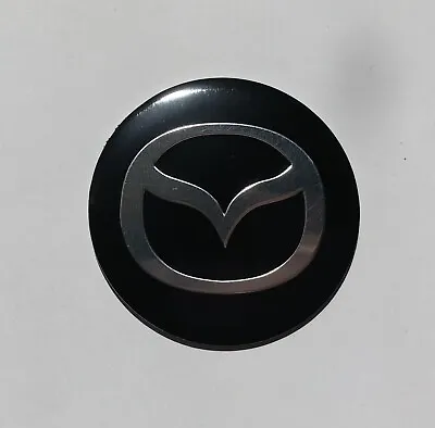 56mm SILVER&BLACK Domed Wheel Centre Cap Cover Stickers For Car Mazda • $24.95