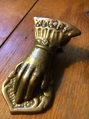 Vintage Brass Hand Shaped Glove Handkerchief Clip Wall Mount Stamped Japan 3x5 • $49.99