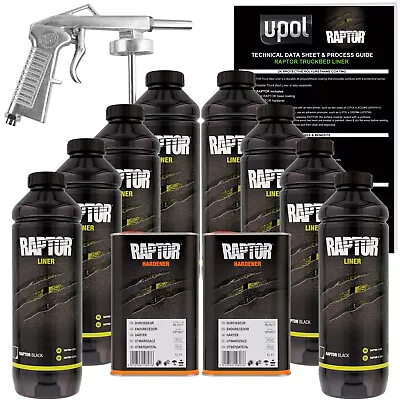 U-POL Raptor Black Urethane Spray-On Truck Bed Liner Spray Gun 8 Liters • $282.99