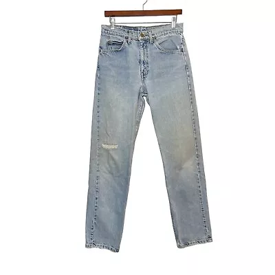 Vintage 90s Levi's 505 Straight Orange Tab Distressed Jeans- Mens 31x32 • $49.97