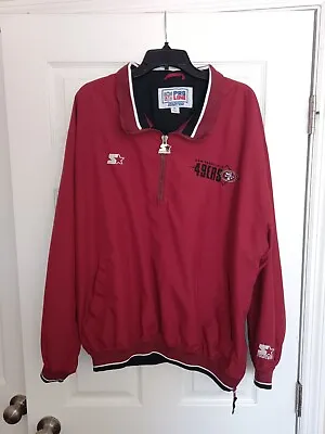 Vintage NFL Starter Pro Line San Francisco 49ers Pullover Windbreaker Jacket XL • $113