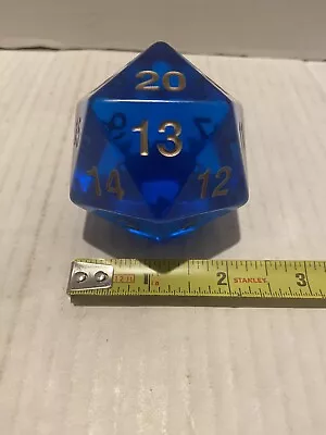 Large D&D 20 Sided Dice D20 55mm Opaque Blue 2.25” Wide / Tall • $14.95