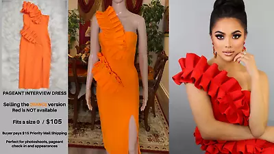 Orange Dress Pageant Interview Dress • $105