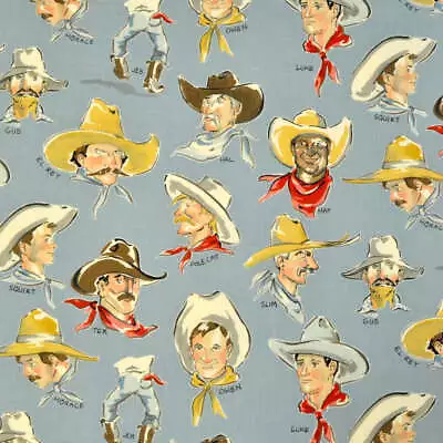 Buckaroos Chambray Alexander Henry Fabric PER HALF METRE 269BR Cowboys • £10.50