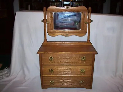 Salesmans Sample Or Childs Toy Oak Dresser Brass Hardware Doll Size Excellent • $245