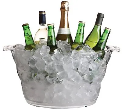 £21.59 • Buy Ice Bucket 13.5 L Champagne Beer Drinks Pail Cooler Acrylic Plastic Large Oval
