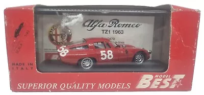 Best Model 9061 Alfa Romeo TZ1 Targa Florio 1963 Diecast Model Red Racing Car • $29.50