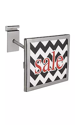 Lot Of 2 Wire Grid Sign Holder Chrome Holds 7  X 5 ½  High Signs Metal Grid Wall • $29.95