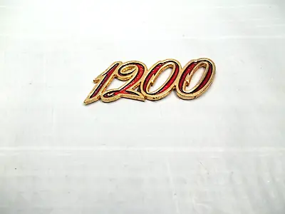 Honda Yamaha Suzuki Harley Vintage Aftermarket 1200 CC Emblem Gold W/ Red Metal • $8.76