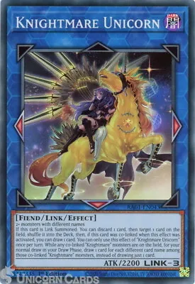 RA01-EN043 Knightmare Unicorn Alt Art :: Super Rare 1st Edition YuGiOh Card • £0.99