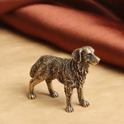 Brass Mini Golden Retriever Figurine Statue Dog Ornament Animal Fingurines NEW • $11.89
