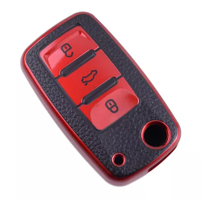 For VW Golf Passat Eos Beetle Jetta Red Remote FLip Key Fob Cover Case Fit • $8.83