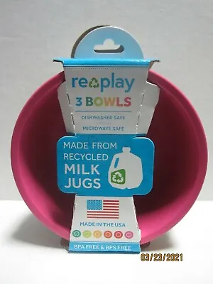 Replay 3-Pack Bowls Baby Girls Pink/Green/Purple 6+ Months • $14.99