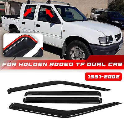 4x Window Visor Guard Vent Weather Shield For Holden Rodeo TF Dual Cab 1991-2002 • $53.99