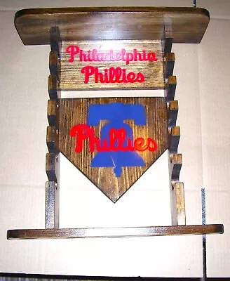 Mini Bat Rack Phillies Holds 6 Bats 5 Balls Up To 11 Bobble Heads Wall Hang • $109.95