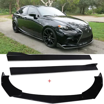 For LEXUS IS250 IS350 86.6  Side Skirt Extension + Front Bumper Lip Splitter • $154.43