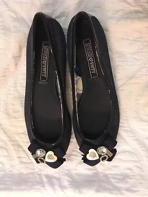 COACH Poppy Navy/Denim Embellished Rhinestone Flats- Size 6 • $35