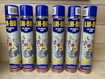 Action Can LM-90 Line Marking Paint - Blue - 750ml Can - Pack Of 6 • £30