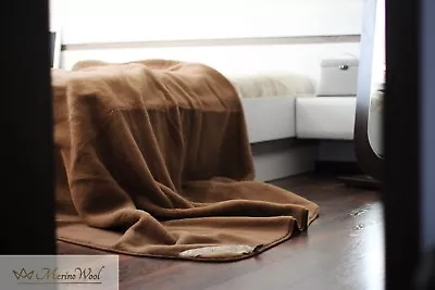 Luxury Australian Merino Wool Camel Blanket Throw  All Sizes Woolmark • £78