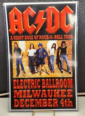 AC/DC REPLICA ELECTRIC BALLROOM 1977 CONCERT POSTER Milwaukee Dec 4th  • $12.60