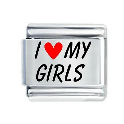 Colorev Daisy Charm - I LOVE MY GIRLS & HEART For 9mm Italian Modular Bracelet • £4.81
