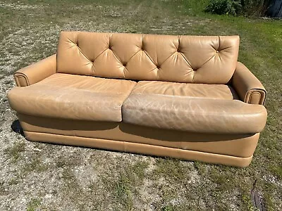 Villa 78  Tan Sofa Sleeper Couch Bed Boat RV Motorhome Used Air Mattress Leather • $975